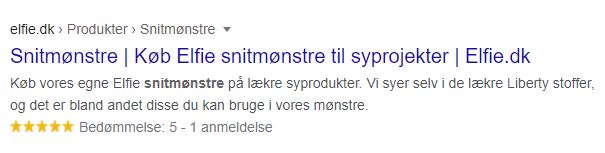 Elfie rich snippets anmeldelser eksempel