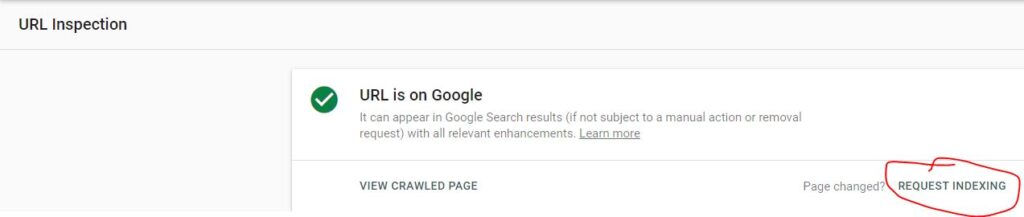 request indexing pic
